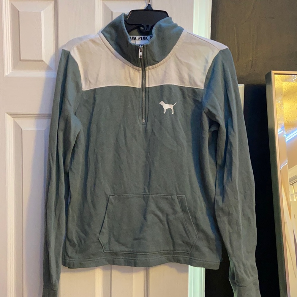 Victoria’s Secret Green Quarter-zip Sweater